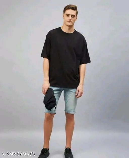 Oversized Drop Shoulder Cotton Blend Tshirt For Men