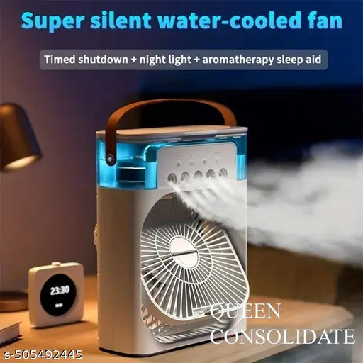 Mini A-i-r Cooler, USB Desk Fan, Personal Evaporative Cooler with 7 Colors LED Light